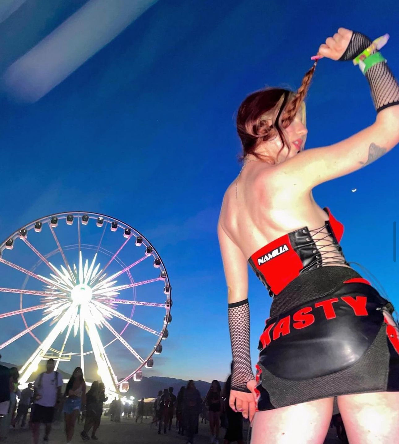 Nasty black and red leather skirt