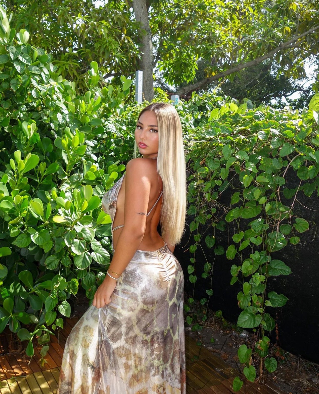 Leopard print metallic dress