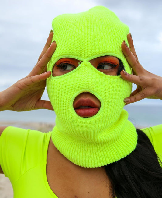 Neon yellow ski masks