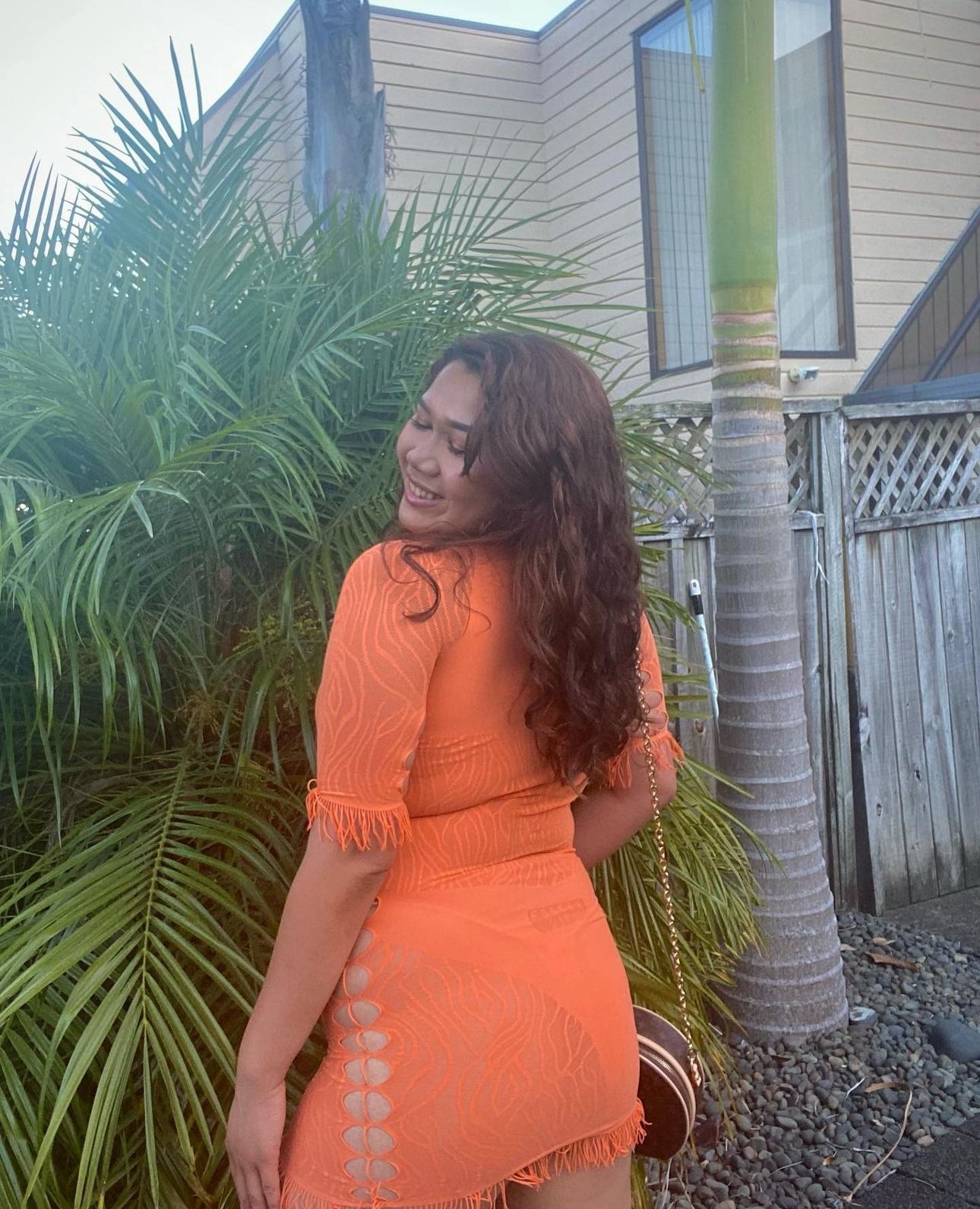 Orange poster girl dress