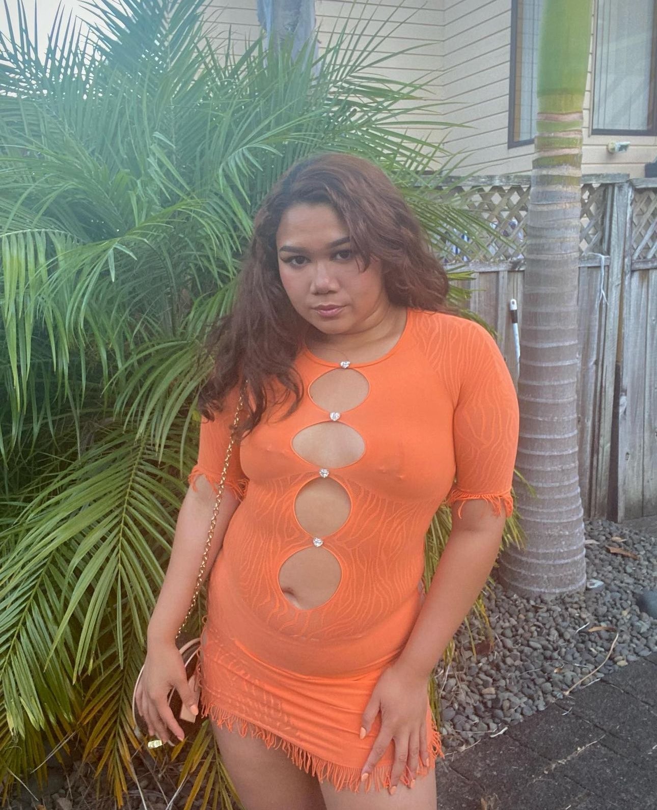 Orange poster girl dress